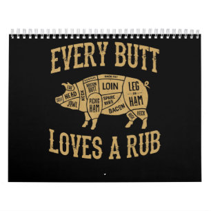 Calendrier Chaque Butt Aime Un Bon BBQ De Porc De Cochon Fou