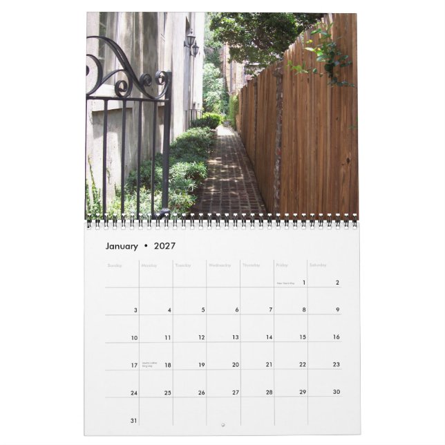 Calendrier Charleston 2008 (Jan 2027)