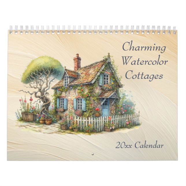 Calendrier Charmant chalet aquarelle (Protection)