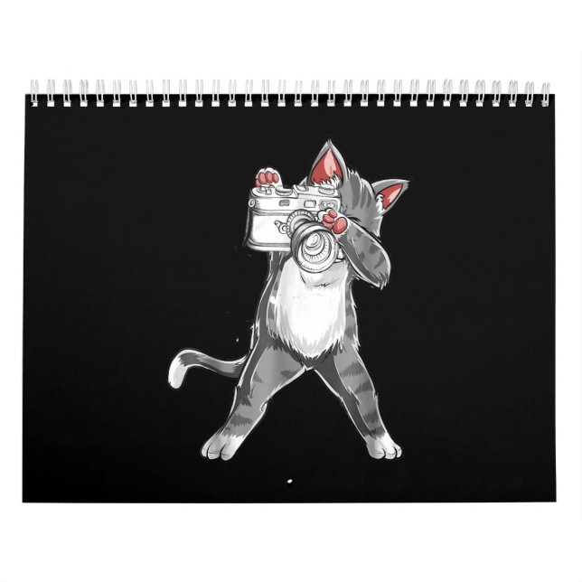 Calendrier Chat Amusant Avec Une Photographie De Caméra (Protection)