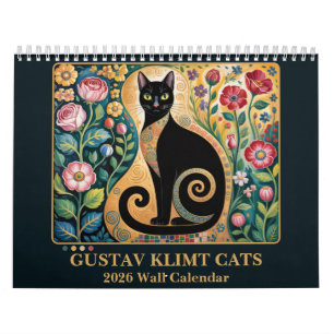 Calendrier Chat de Gustav Klimt Élégant Chat Art Nouveau 20