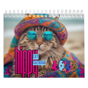 Calendrier Chat Hippie, Chat