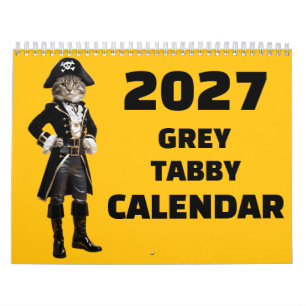 Calendrier Chat Tabby Gris 2027