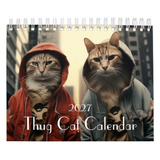 Calendrier Chat Thug, Calendrier Chat Gangster, Ch