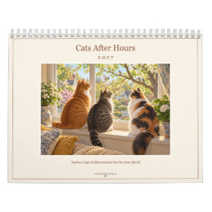 Calendrier Chats après les heures 2027 Chat confortable