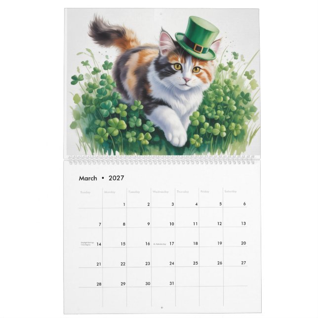 Calendrier Chats Calico (Mar 2027)