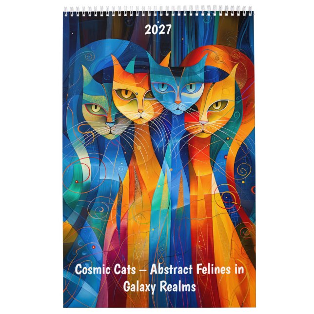 Calendrier Chats cosmiques – Félins abstraits dans les royaum (Protection)