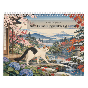 Calendrier Chats du Japon 2027 Art saisonnier inspiré d'Uki
