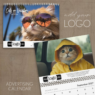 Calendrier Chats en Vacances - Ajouter Logo Pour Cadeau Profe