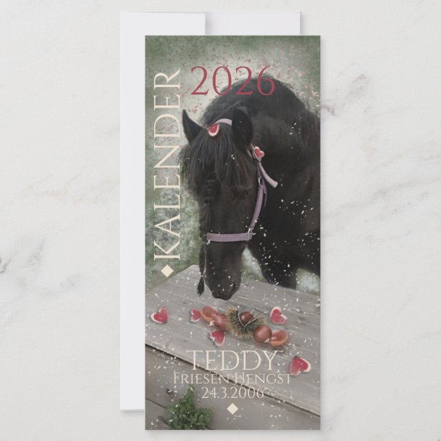Calendrier Cheval - Carte de vœux 2026 (Devant)