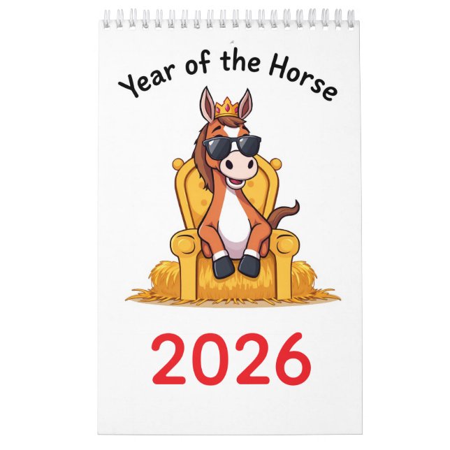 Calendrier Cheval Heureux 2026 (Protection)