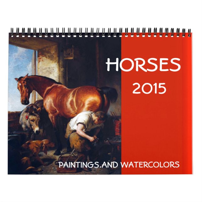 Calendrier CHEVAUX COLLECTION D'ART FIN Peintures Et Dessins (Protection)