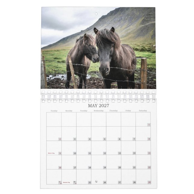 CALENDRIER CHEVAUX SIMPLES 2026 (Mai 2027)