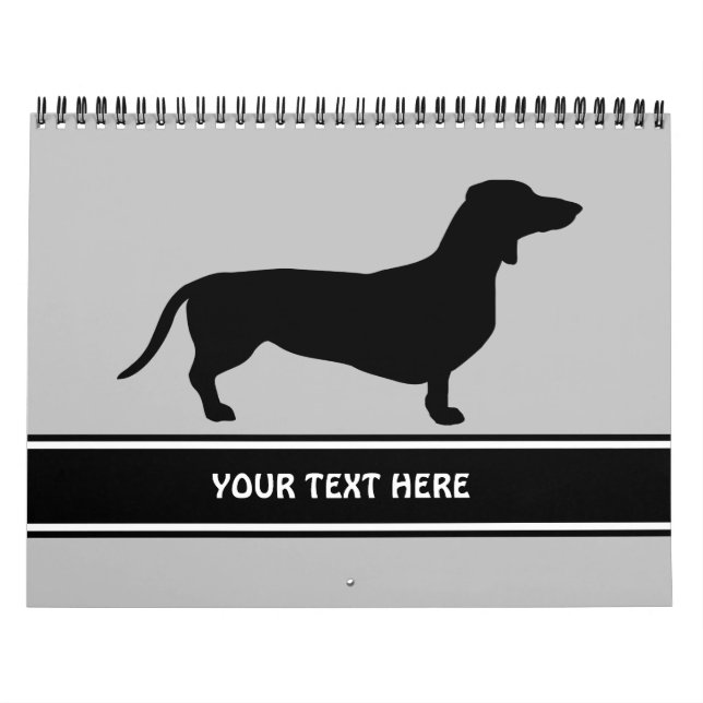 Calendrier Cheveux courts Dachshund - Silhouette 1 (Protection)