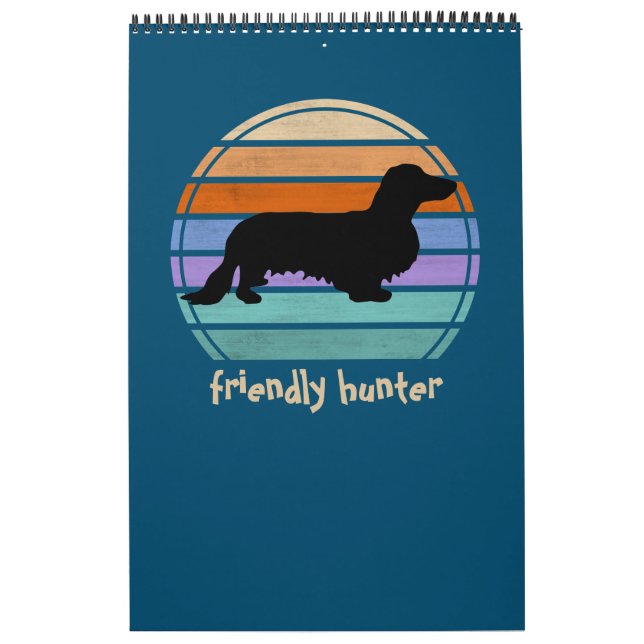 Calendrier Cheveux longs Dachshund - Silhouette 1 (Protection)