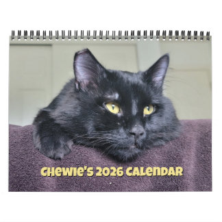 Calendrier Chewie le chat noir : 12 mois de Whiskers, Pâtes,