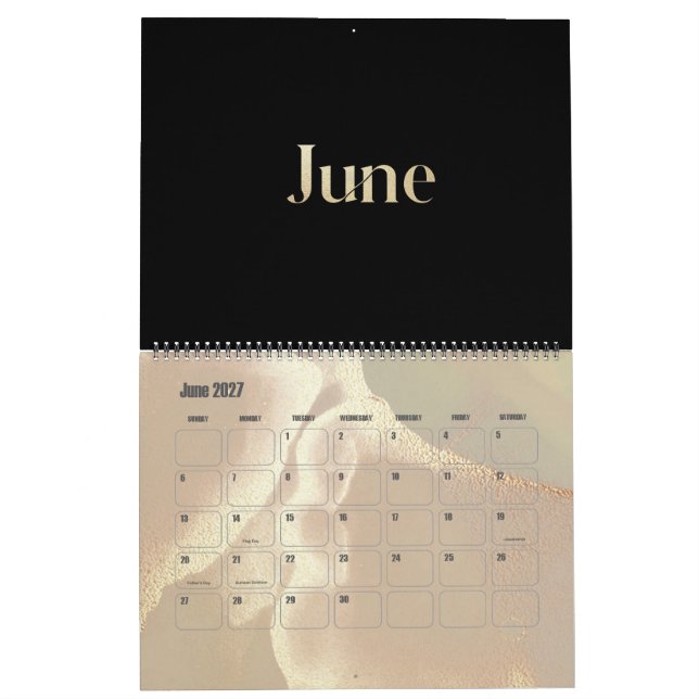 Calendrier Chic Shimmer Or Moderne (Jun 2027)