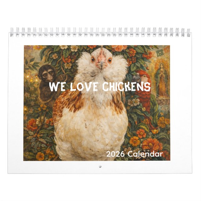Calendrier Chickens Wall Calendar Modern Norman Rockwell (Protection)