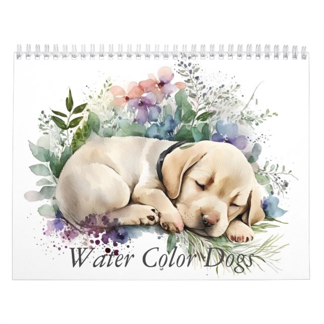 Calendrier Chien à l'aquarelle adorable (Protection)