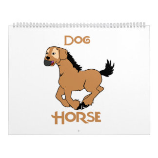 Calendrier chien cheval drôle hybride bizarre cadeau idée