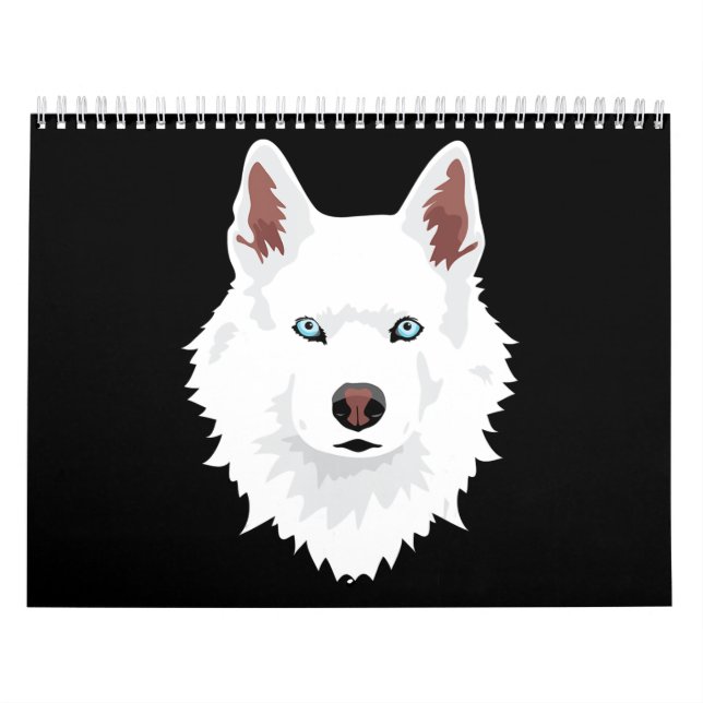 Calendrier Chien| Chien blanc de la canine blanche Husky Cani (Protection)