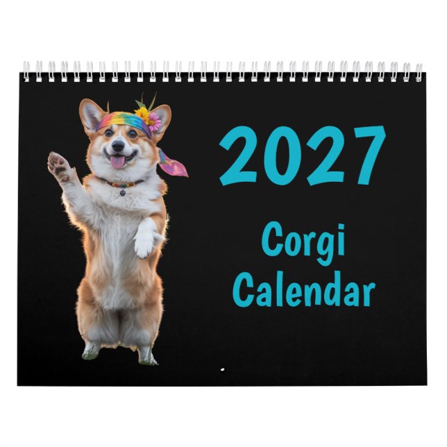 Calendrier Chien Corgi 2027 (Protection)