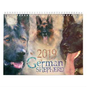 Calendrier Chien de berger allemand GSD 2019 - aquarelle