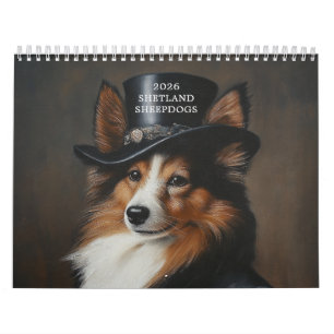 Calendrier Chien de Shetland élégant   Étagère