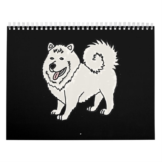 Calendrier Chien | Smilenows drôle Samoyed Husky Cartoon (Protection)