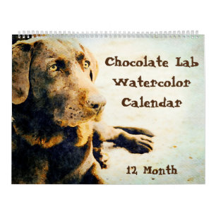 Calendrier Chiens de laboratoire 12 mois Chocolat Animaux Aqu