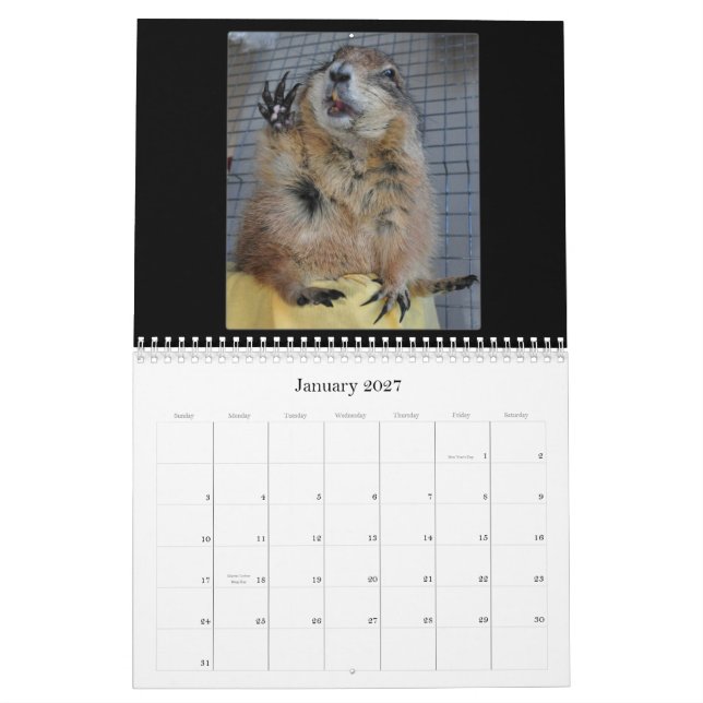 Calendrier Chiens de prairie coupés la queue par noir - (Jan 2027)