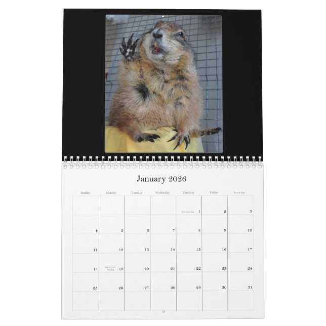 Calendrier Chiens de prairie coupés la queue par noir - (Jan 2026)