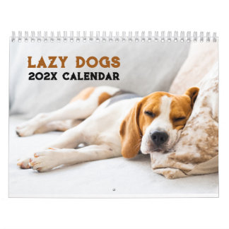 Calendrier Chiens paresseux drôles personnalisés 2027
