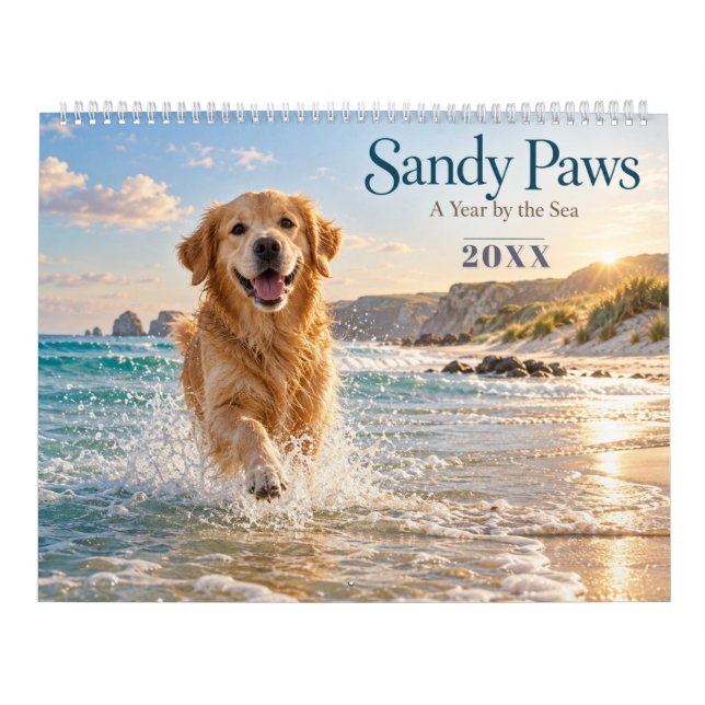 Calendrier Chiens sur la plage Côtière (Protection)
