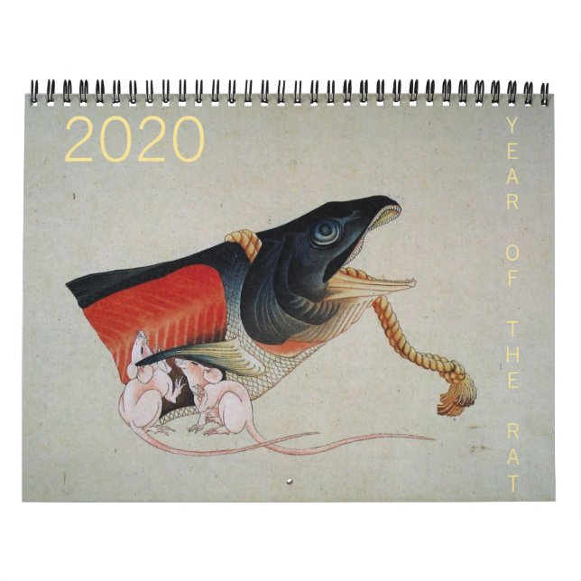 Calendrier Chinese Rat Year Asian Art Zodiac personnalisé Cal (Protection)