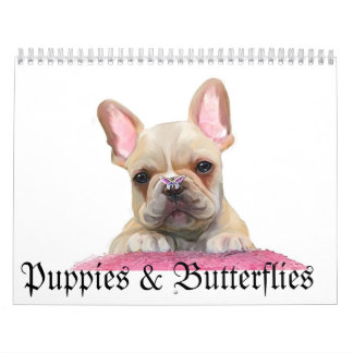 Calendrier Chiots et papillons