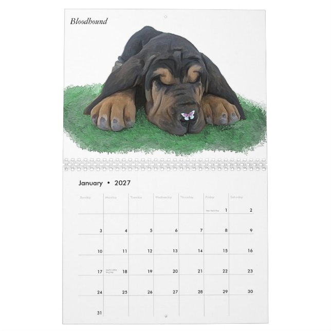Calendrier Chiots et papillons (Jan 2027)