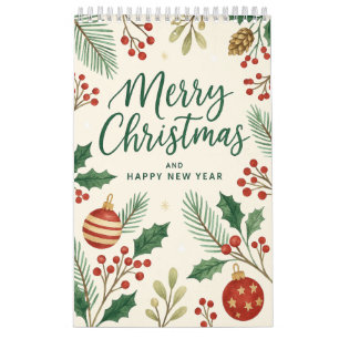 Calendrier Christmas & New Year Holiday Card