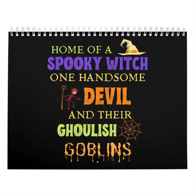 Calendrier Citation Halloween Familiale Avec Witch Devil Spid (Protection)