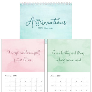 Calendrier Citations d'affirmations inspirantes aquarelle 202