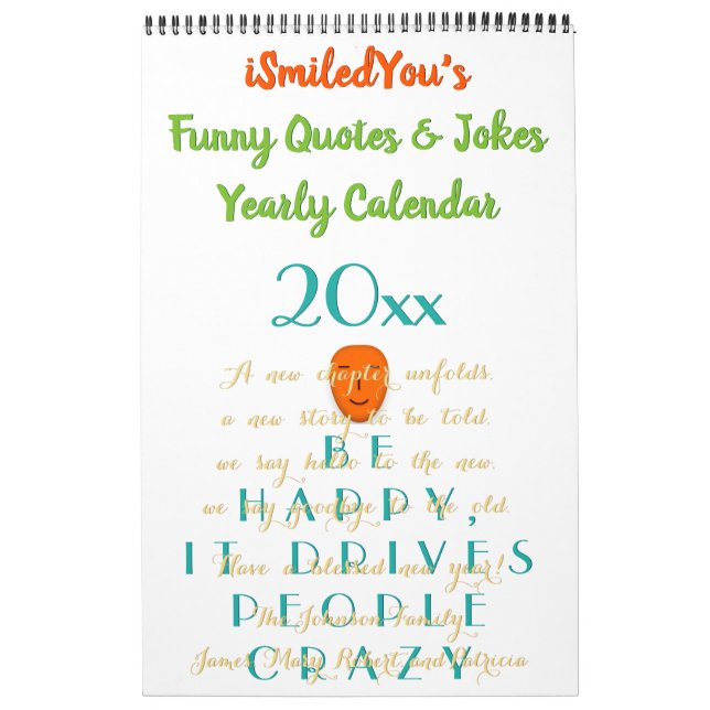 Calendrier Citations et blagues amusantes Humour 2025 Custom  (Protection)