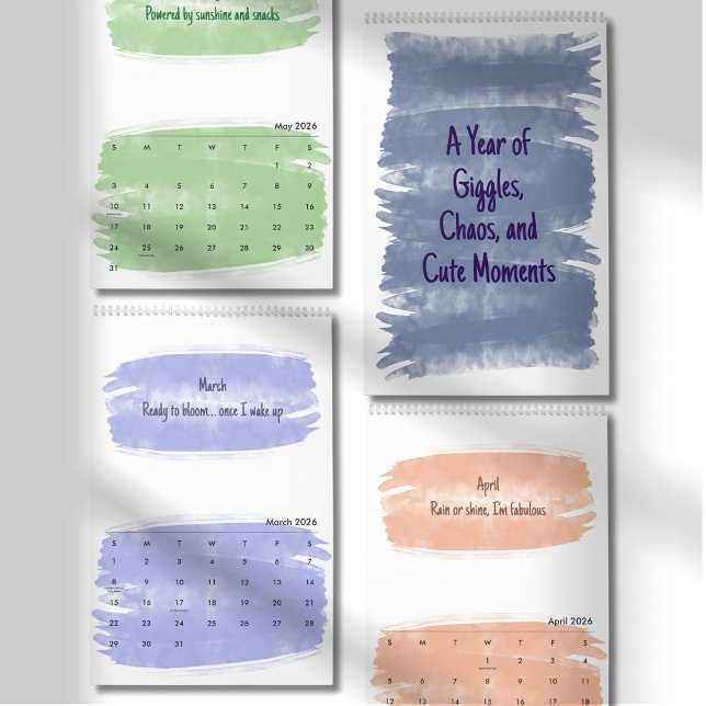 Calendrier Citations Pinceau Aquarelle Clair 2026 (Créateur téléchargé)