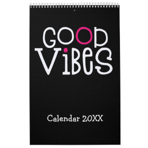 Calendrier Citations positives Good Vibes Rose Black 2022