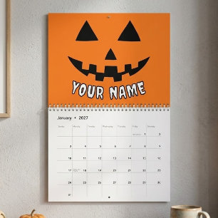 Calendrier Citrouille orange personnalisée Halloween Votre no