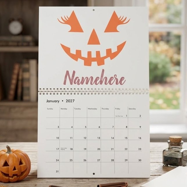 Calendrier Citrouille personnalisée Jack O Lantern Halloween  (Créateur téléchargé)