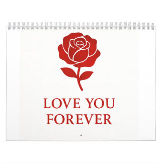 Calendrier Classic Rose Forever Love Minimal Romantic