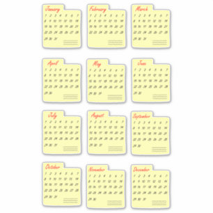 Calendrier classique Mois par année Sticker Pack