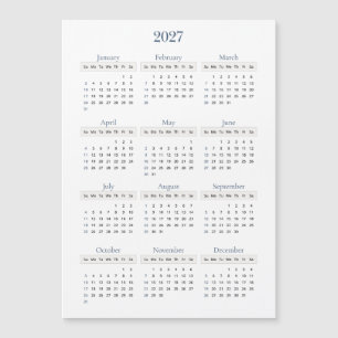 Calendrier Classique Navy 2027 Toute couleur de