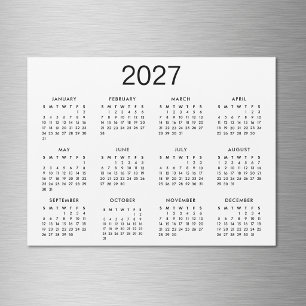Calendrier Classique Noir Et Blanc 2027