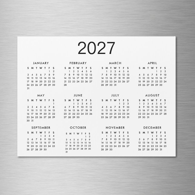 Calendrier Classique Noir Et Blanc 2027 (Créateur téléchargé)